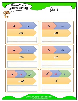ş sesi Çalışma Sayfaları